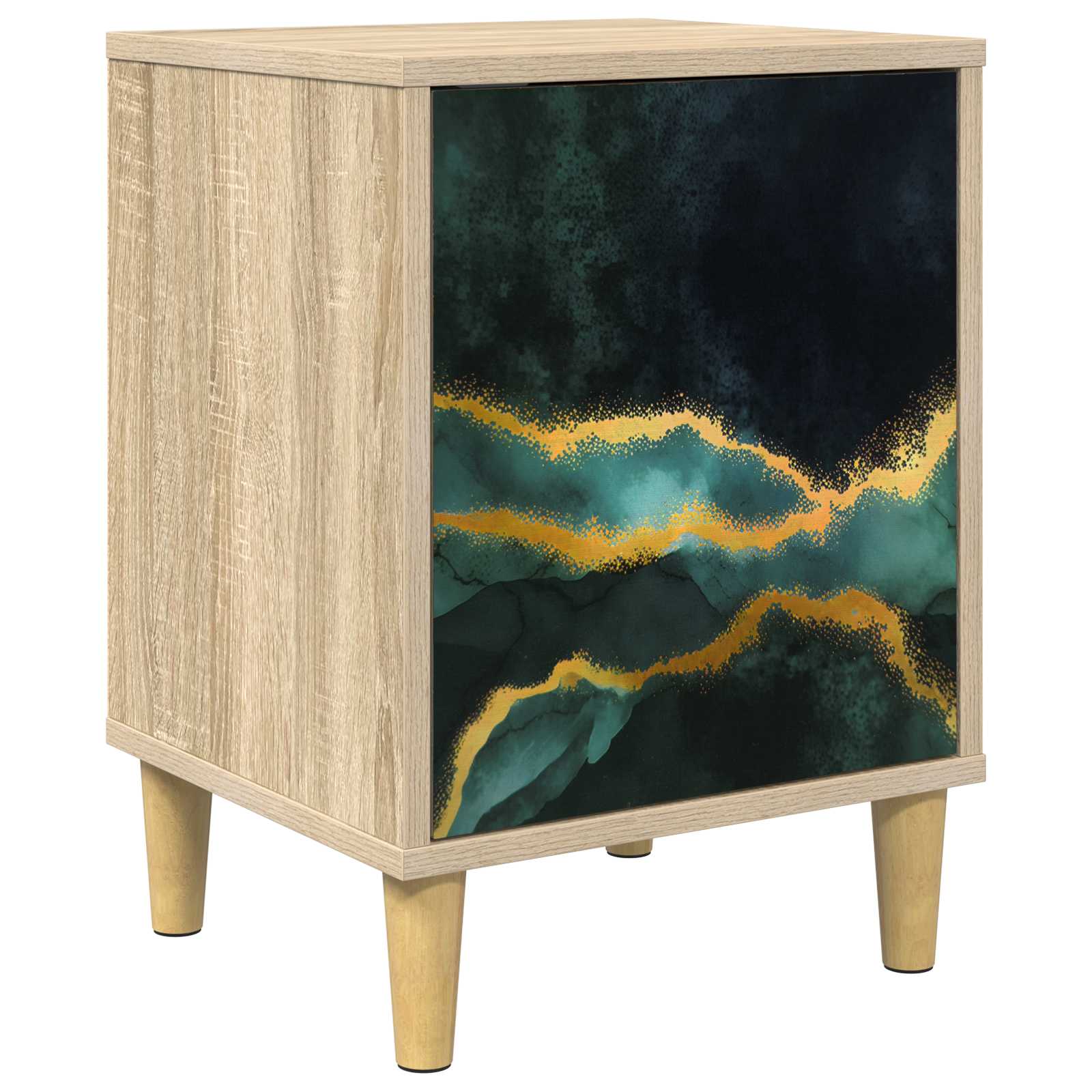 vidaXL Bedside Cabinet WIJHE Sonoma Oak 36 x 33 x 50 cm 2