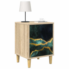 vidaXL Bedside Cabinet WIJHE 2 pcs Sonoma Oak 36 x 33 x 50 cm 3