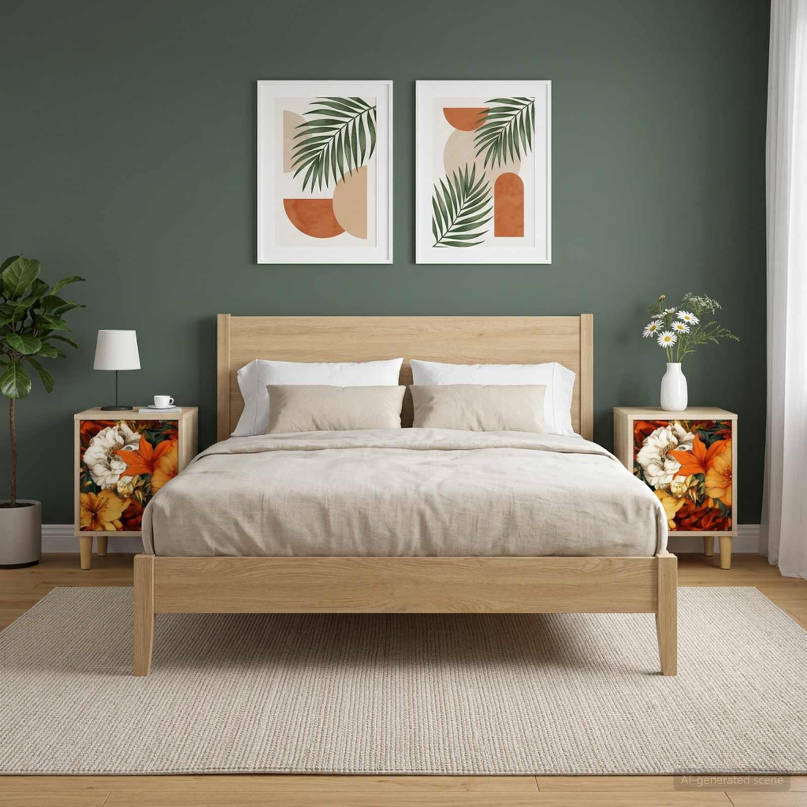vidaXL Bedside Cabinet GENNEP 2 pcs Sonoma Oak 36 x 33 x 50 cm 4