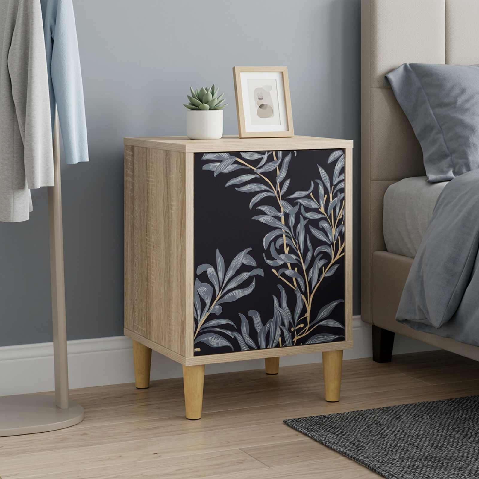 vidaXL Bedside Cabinet DOKKUM Sonoma Oak 36 x 33 x 50 cm 1