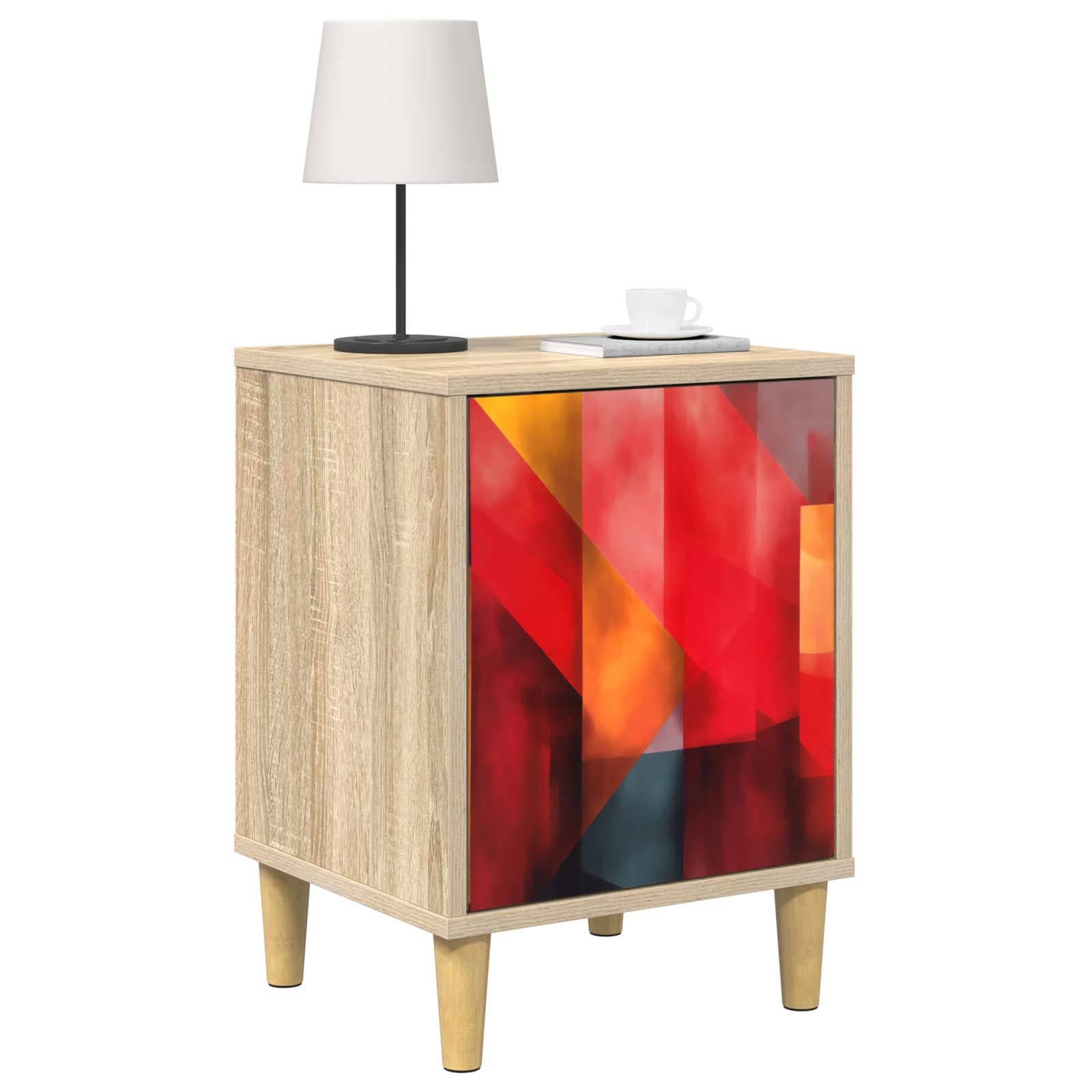 vidaXL Bedside Cabinet HEESCH 2 pcs Sonoma Oak 36 x 33 x 50 cm 3