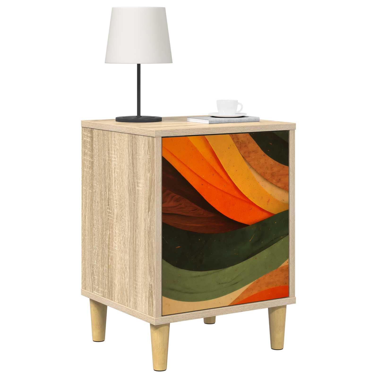 vidaXL Bedside Cabinet BONN 2 pcs Sonoma Oak 36 x 33 x 50 cm 3