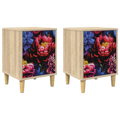 vidaXL Bedside Cabinet KIEL 2 pcs Sonoma Oak 36 x 33 x 50 cm 2