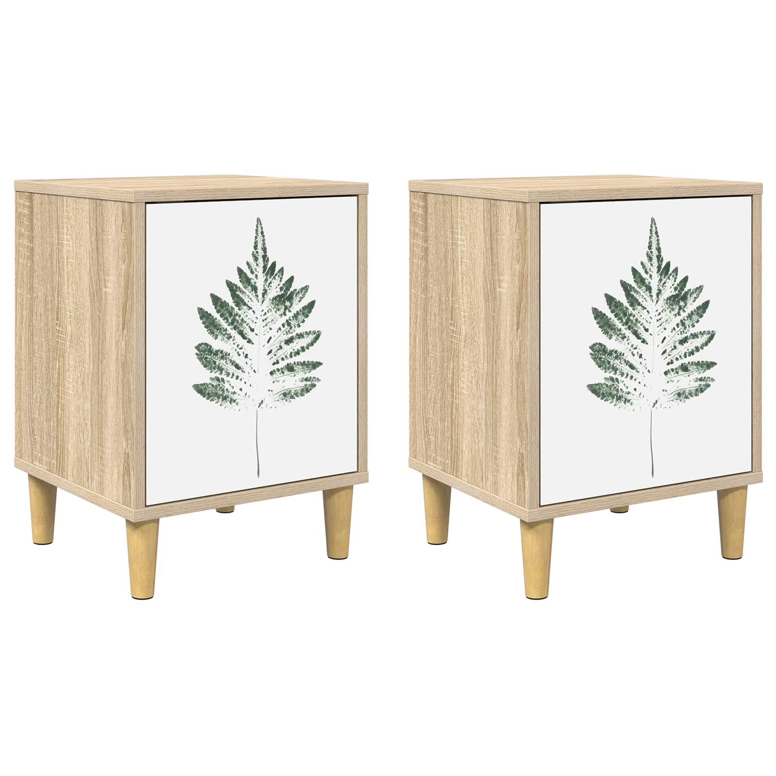 vidaXL Bedside Cabinet HANAU 2 pcs Sonoma Oak 36 x 33 x 50 cm 2