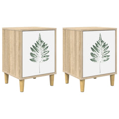 vidaXL Bedside Cabinet HANAU 2 pcs Sonoma Oak 36 x 33 x 50 cm 2