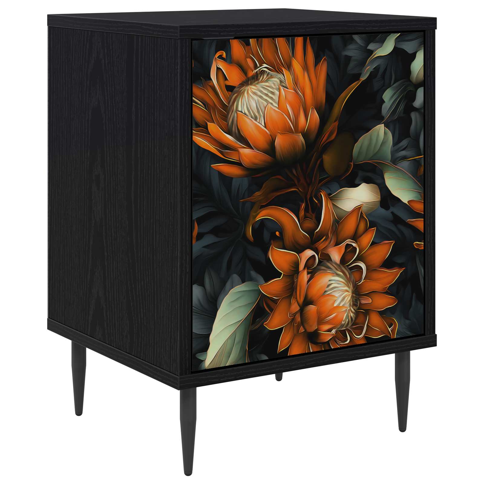 vidaXL Bedside Cabinet LOCHEM Black Oak 36 x 33 x 51 cm 2