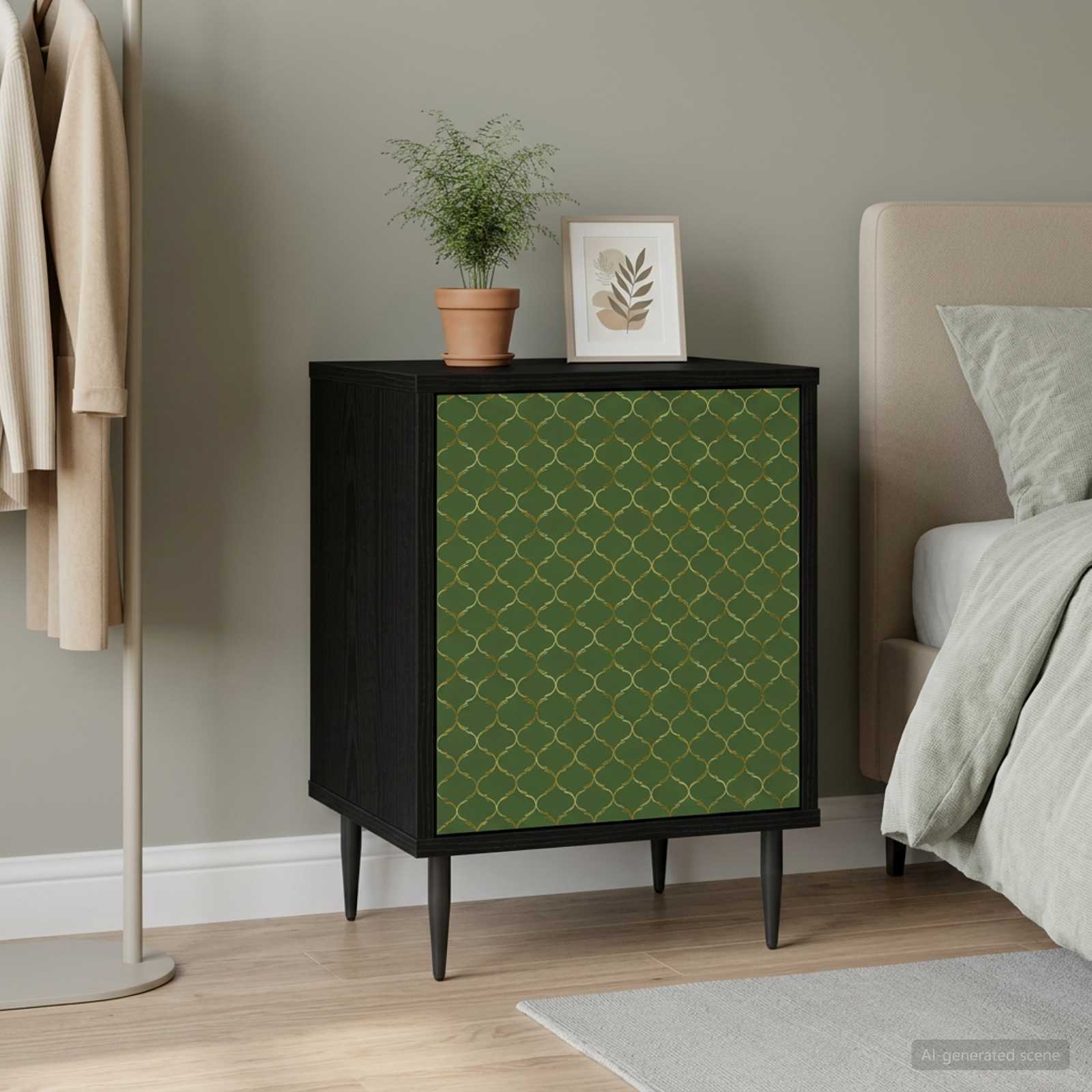 vidaXL Bedside Cabinet GELEEN Black Oak 36 x 33 x 51 cm 1