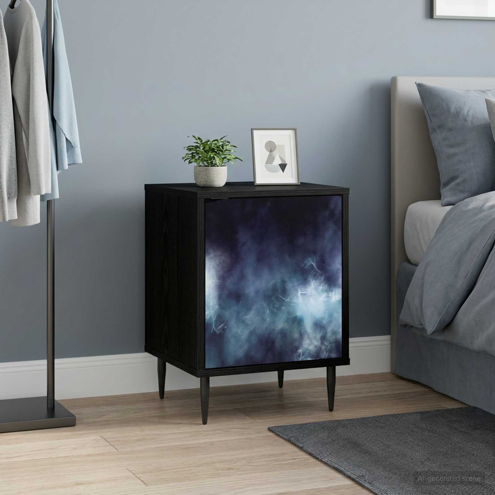 vidaXL Bedside Cabinet RAALTE Black Oak 36 x 33 x 51 cm 1
