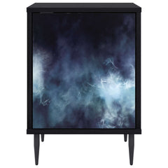 vidaXL Bedside Cabinet RAALTE 2 pcs Black Oak 36 x 33 x 51 cm 6