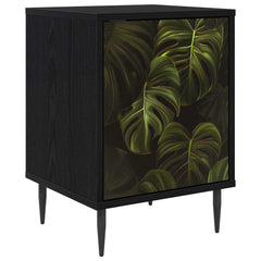 vidaXL Bedside Cabinet ELBURG Black Oak 36 x 33 x 51 cm 2