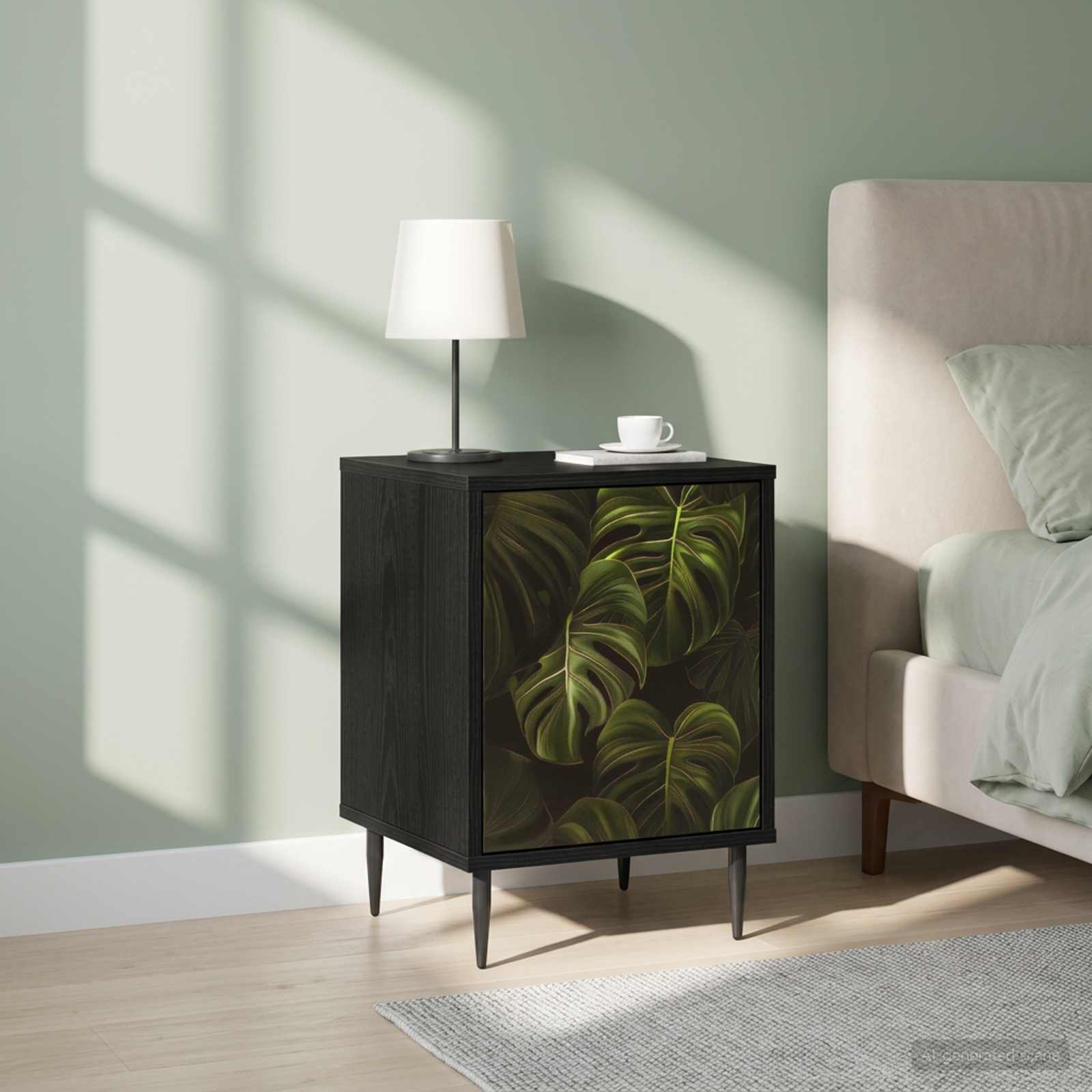 vidaXL Bedside Cabinet ELBURG 2 pcs Black Oak 36 x 33 x 51 cm 4