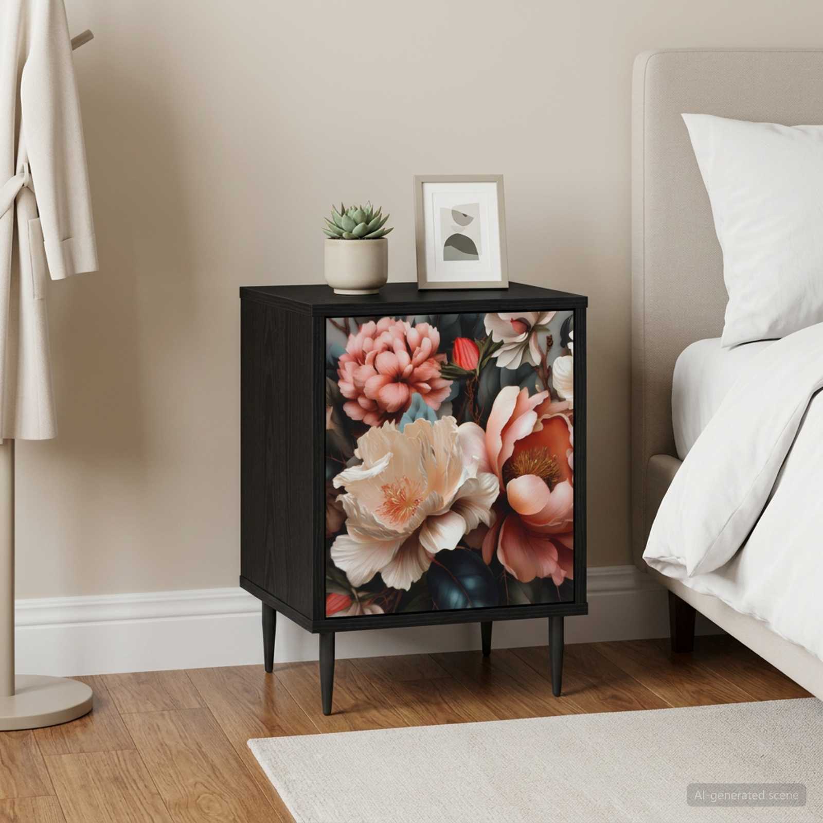 vidaXL Bedside Cabinet BORNE Black Oak 36 x 33 x 51 cm Engineered Wood 1