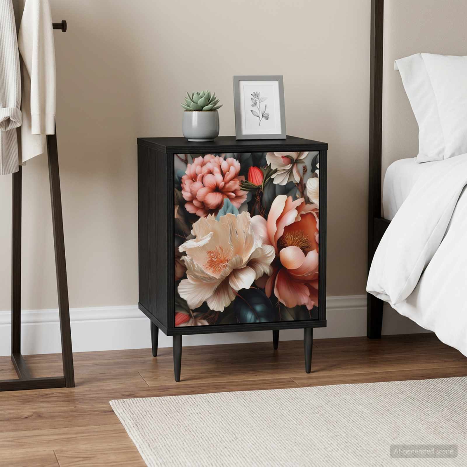 vidaXL Bedside Cabinet BORNE 2 pcs Black Oak 36 x 33 x 51 cm 1