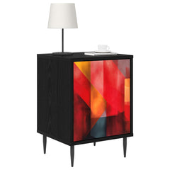 vidaXL Bedside Cabinet HEESCH 2 pcs Black Oak 36 x 33 x 51 cm 3