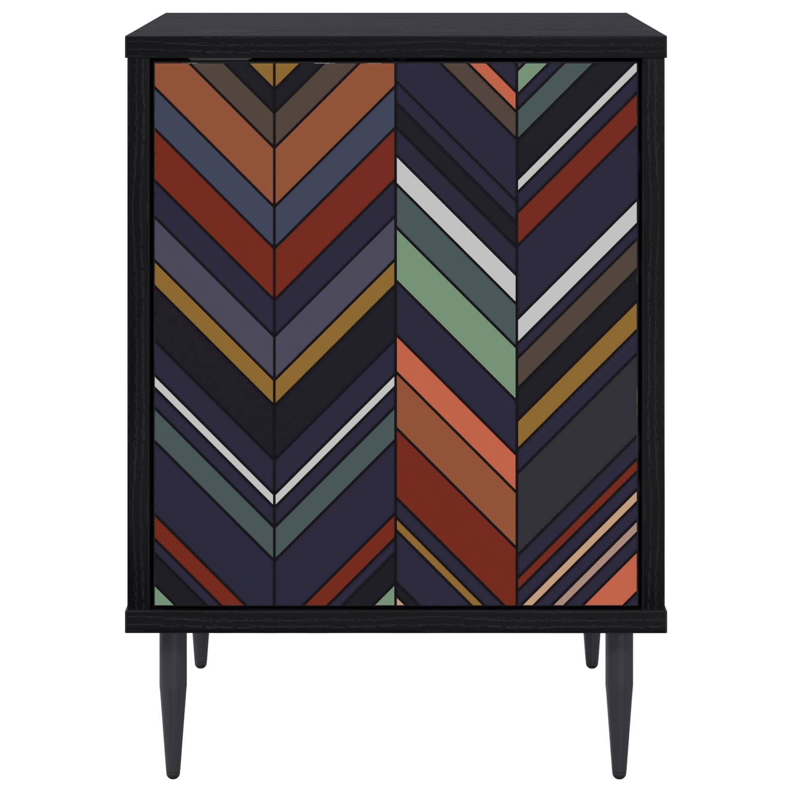 vidaXL Bedside Cabinet OMMEN Black Oak 36 x 33 x 51 cm Engineered Wood 5