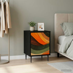 vidaXL Bedside Cabinet BONN Black Oak 36 x 33 x 51 cm Engineered Wood 1