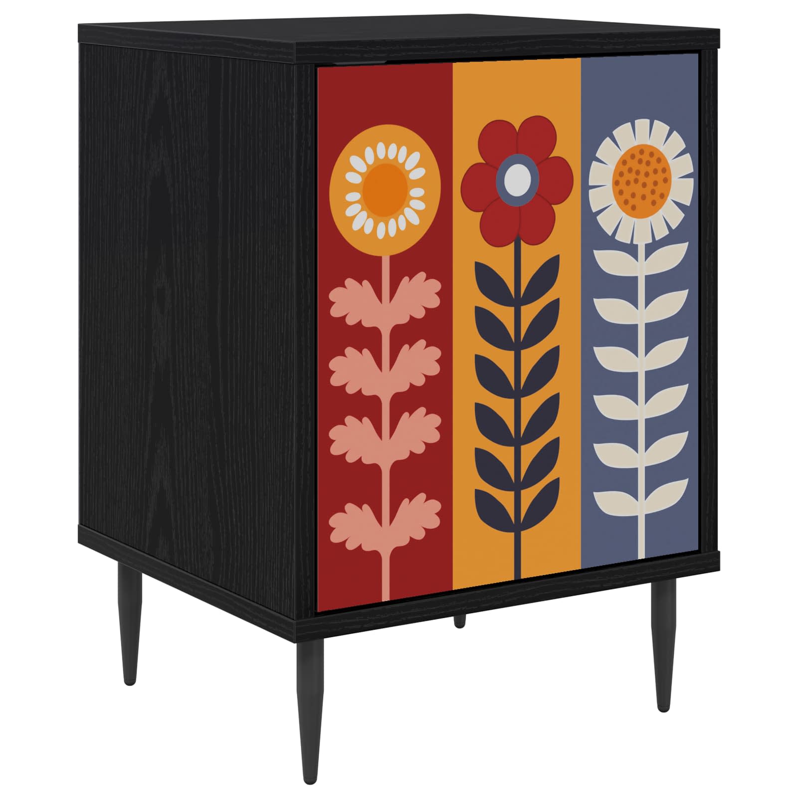vidaXL Bedside Cabinet ESSEN Black Oak 36 x 33 x 51 cm Engineered Wood 2