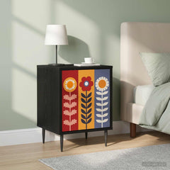 vidaXL Bedside Cabinet ESSEN 2 pcs Black Oak 36 x 33 x 51 cm 1