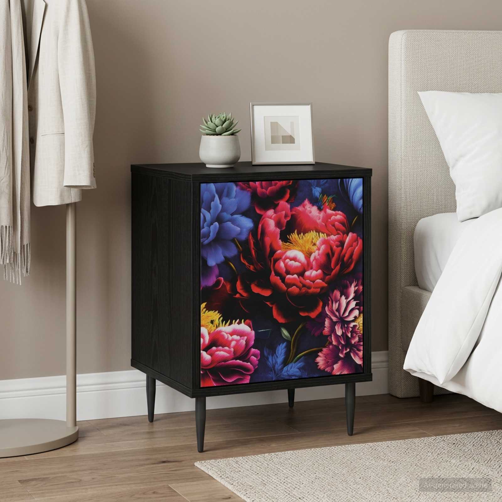 vidaXL Bedside Cabinet KIEL Black Oak 36 x 33 x 51 cm Engineered Wood 1