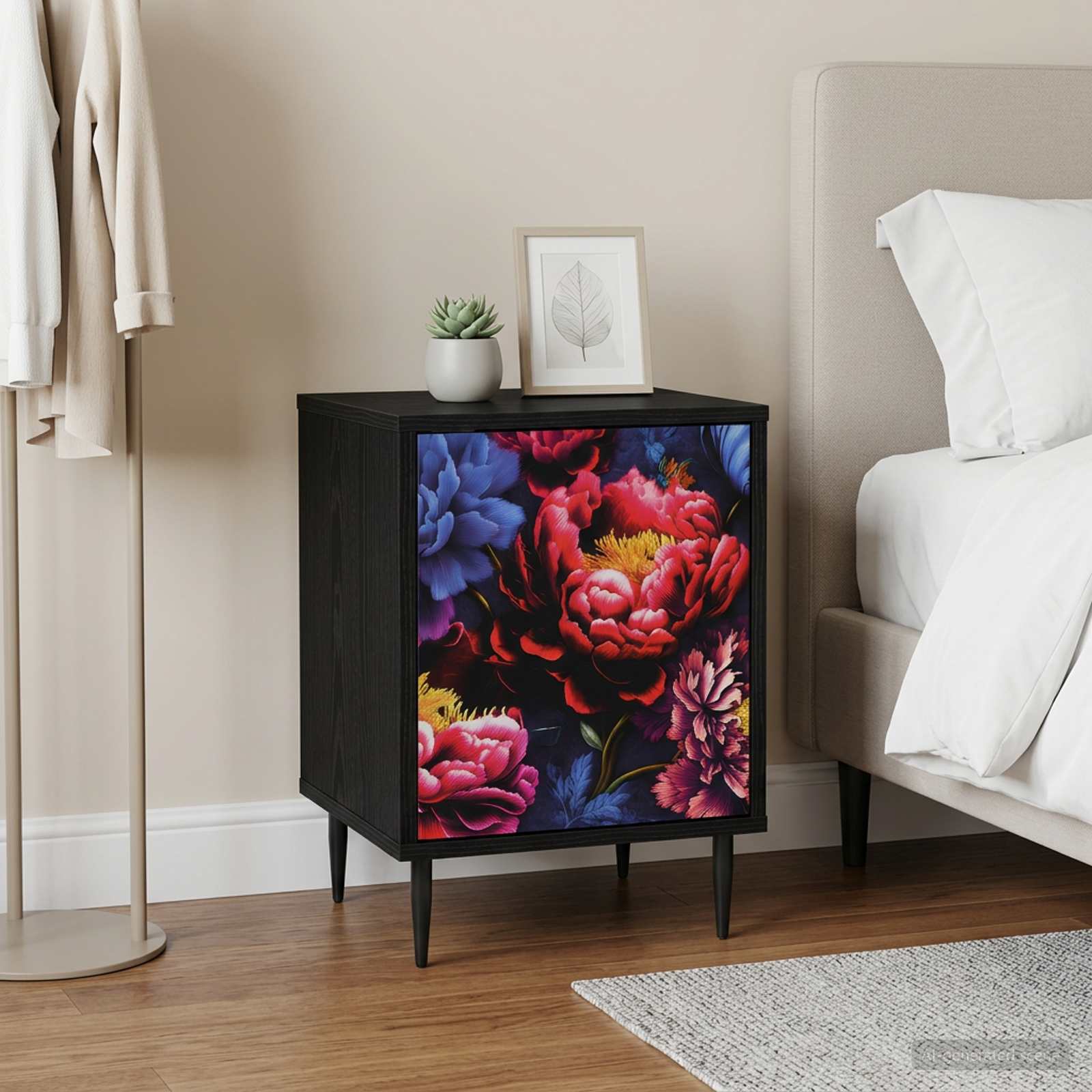 vidaXL Bedside Cabinet KIEL 2 pcs Black Oak 36 x 33 x 51 cm 1