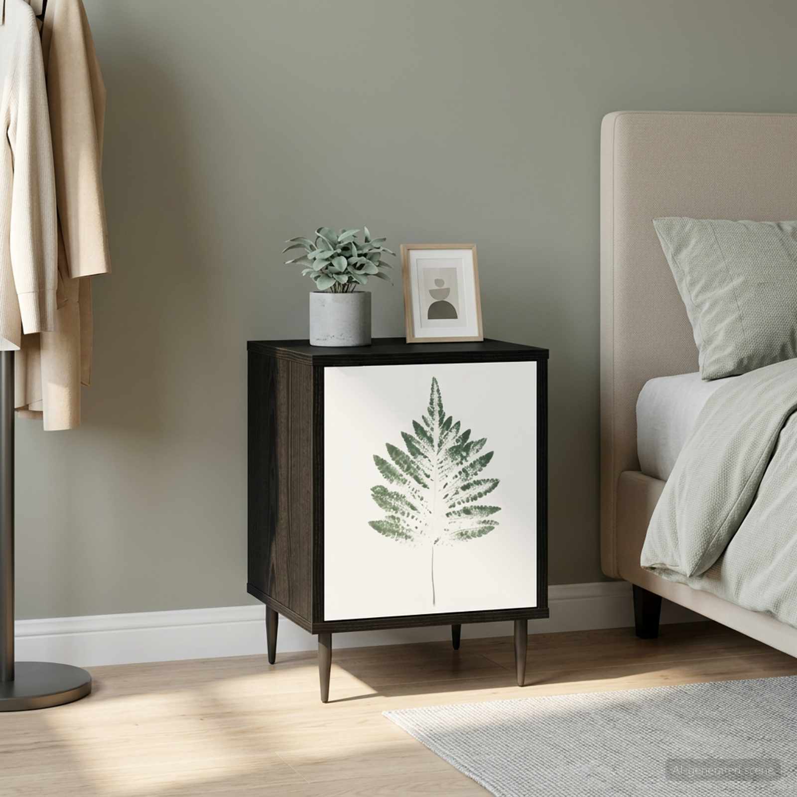vidaXL Bedside Cabinet HANAU Black Oak 36 x 33 x 51 cm Engineered Wood 1