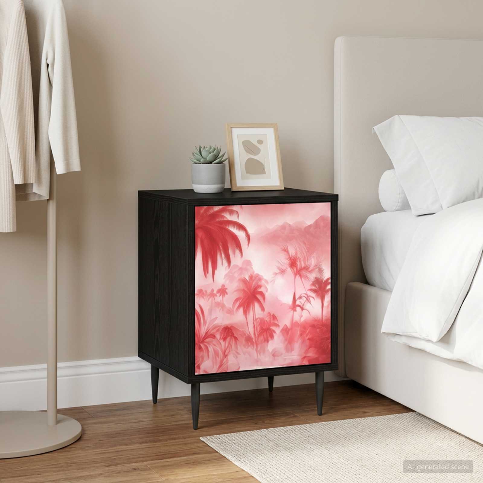 vidaXL Bedside Cabinet AACHEN Black Oak 36 x 33 x 51 cm 1
