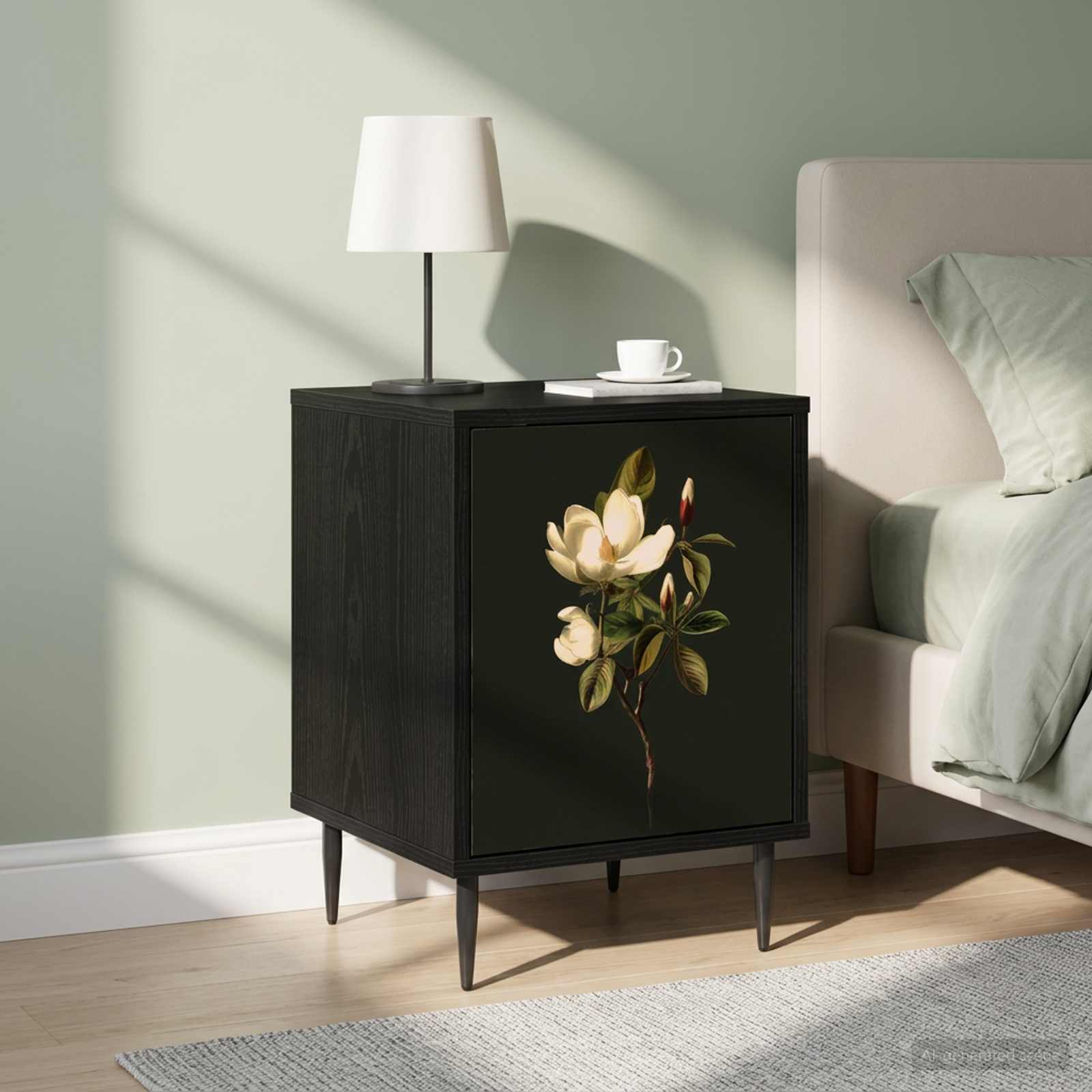 vidaXL Bedside Cabinet BREMEN 2 pcs Black Oak 36 x 33 x 51 cm 1