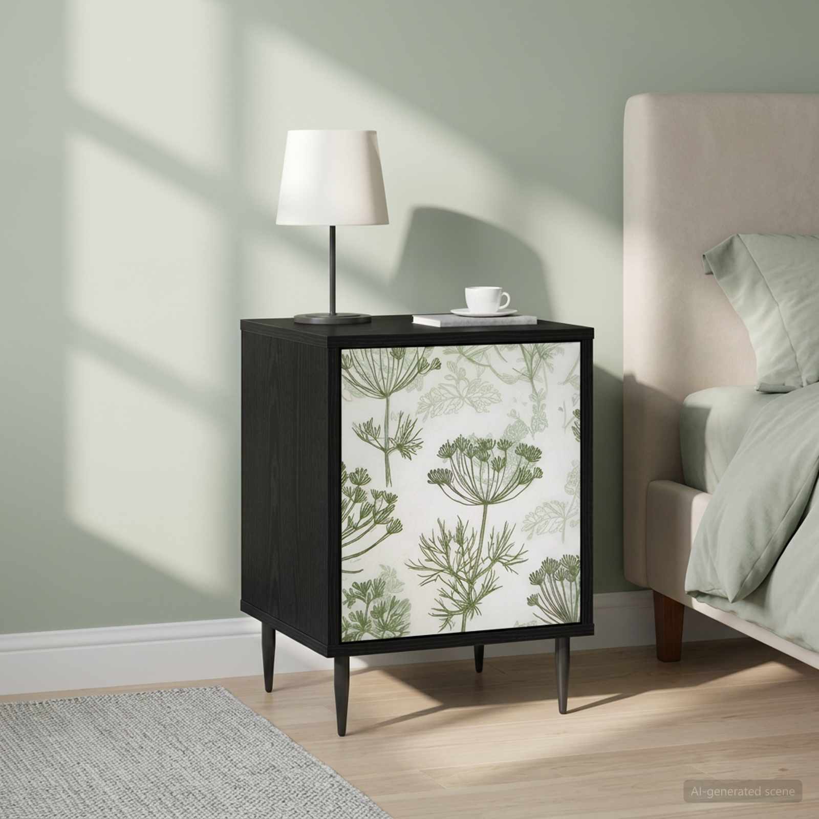 vidaXL Bedside Cabinet GOTHA 2 pcs Black Oak 36 x 33 x 51 cm 1