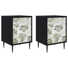 vidaXL Bedside Cabinet GOTHA 2 pcs Black Oak 36 x 33 x 51 cm 2