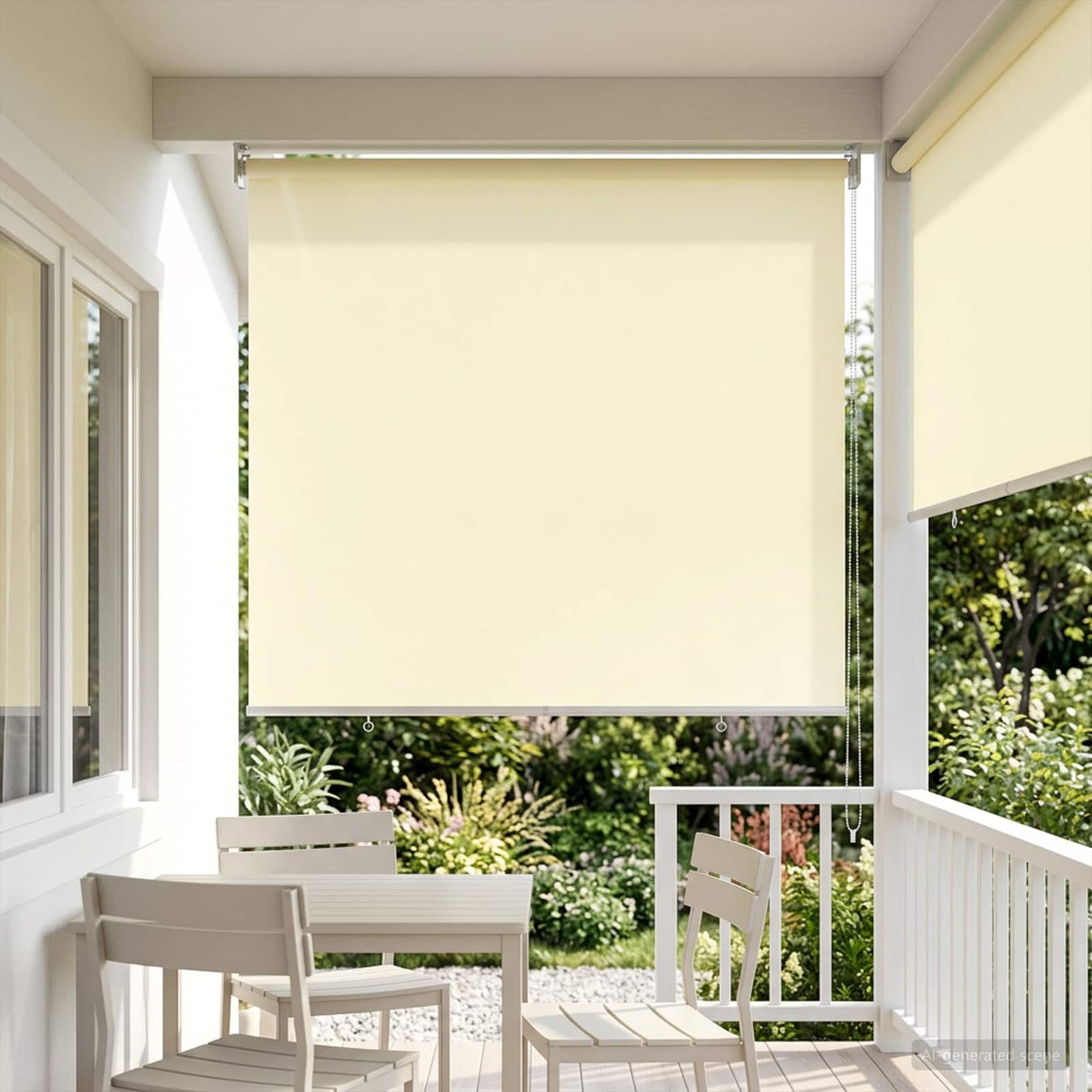 vidaXL Outdoor Roller Blind UV Protection Cream 100 x 230 cm (W x H) 1