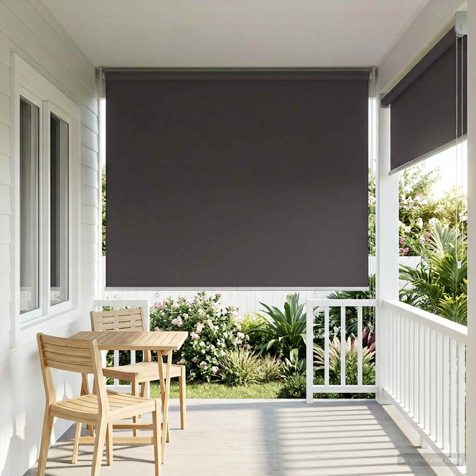vidaXL Outdoor Roller Blind UV Protection Anthracite Polyester 1