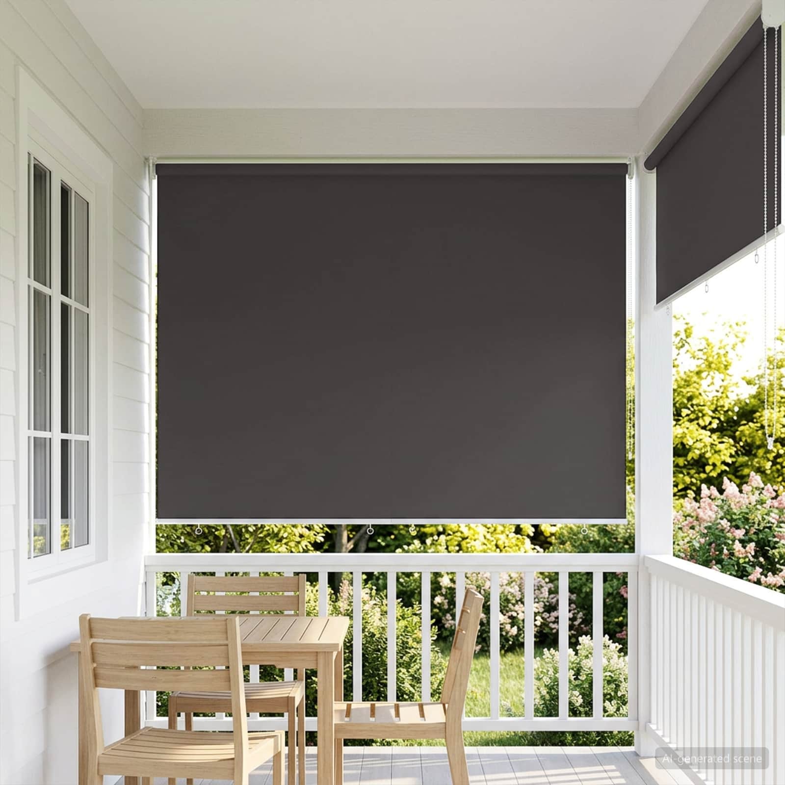 vidaXL Outdoor Roller Blind UV Protection Anthracite Polyester 1
