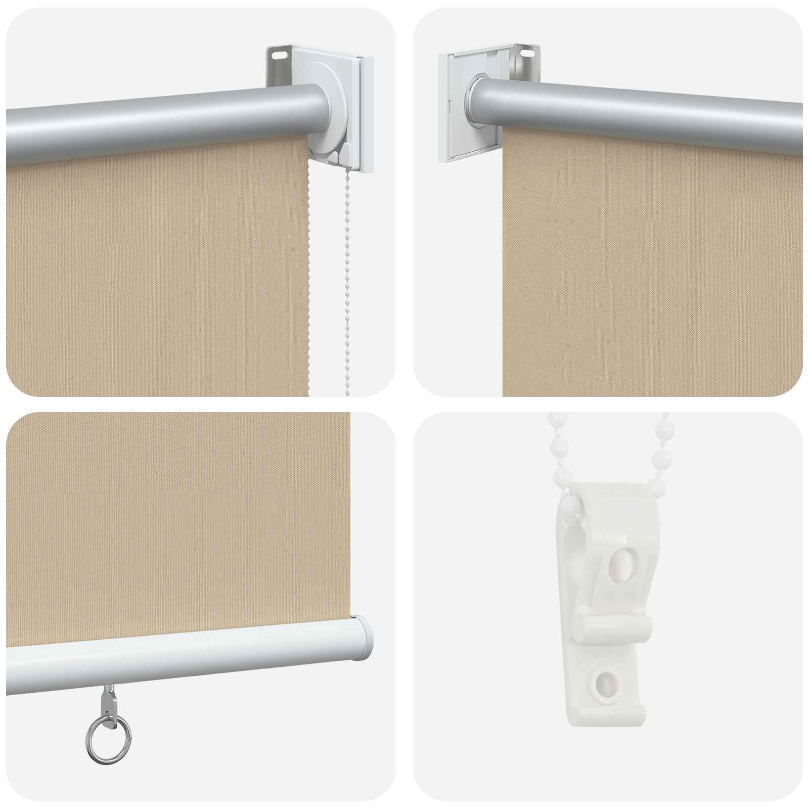 vidaXL Outdoor Roller Blind UV Protection Beige 120 x 140 cm (W x H) 5