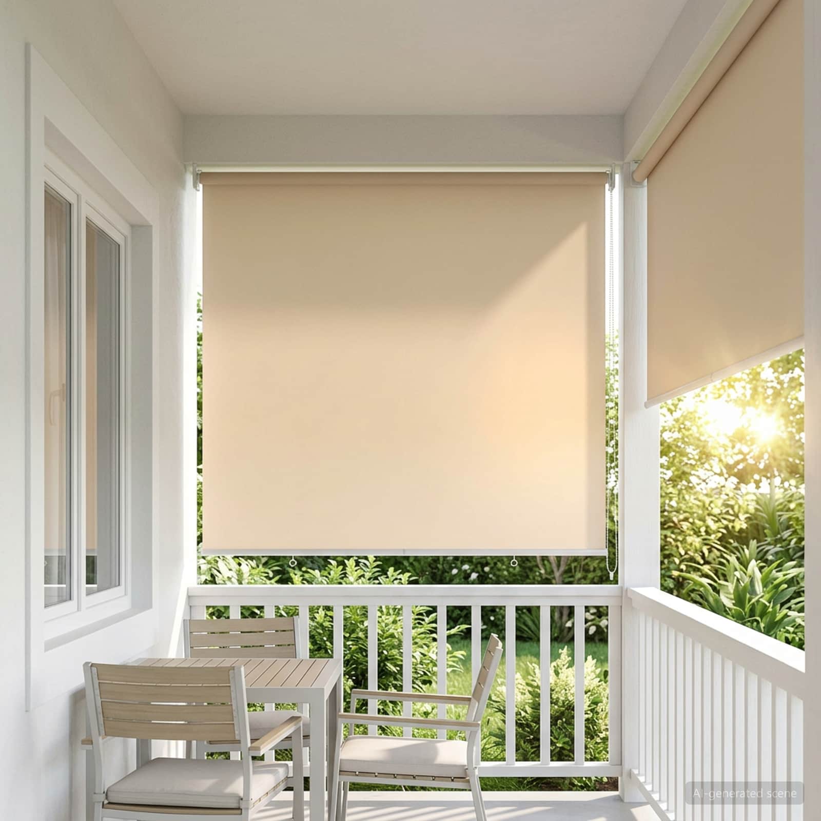vidaXL Outdoor Roller Blind UV Protection Beige 120 x 140 cm (W x H) 1