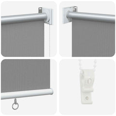vidaXL Outdoor Roller Blind UV Protection Light Grey Polyester 5