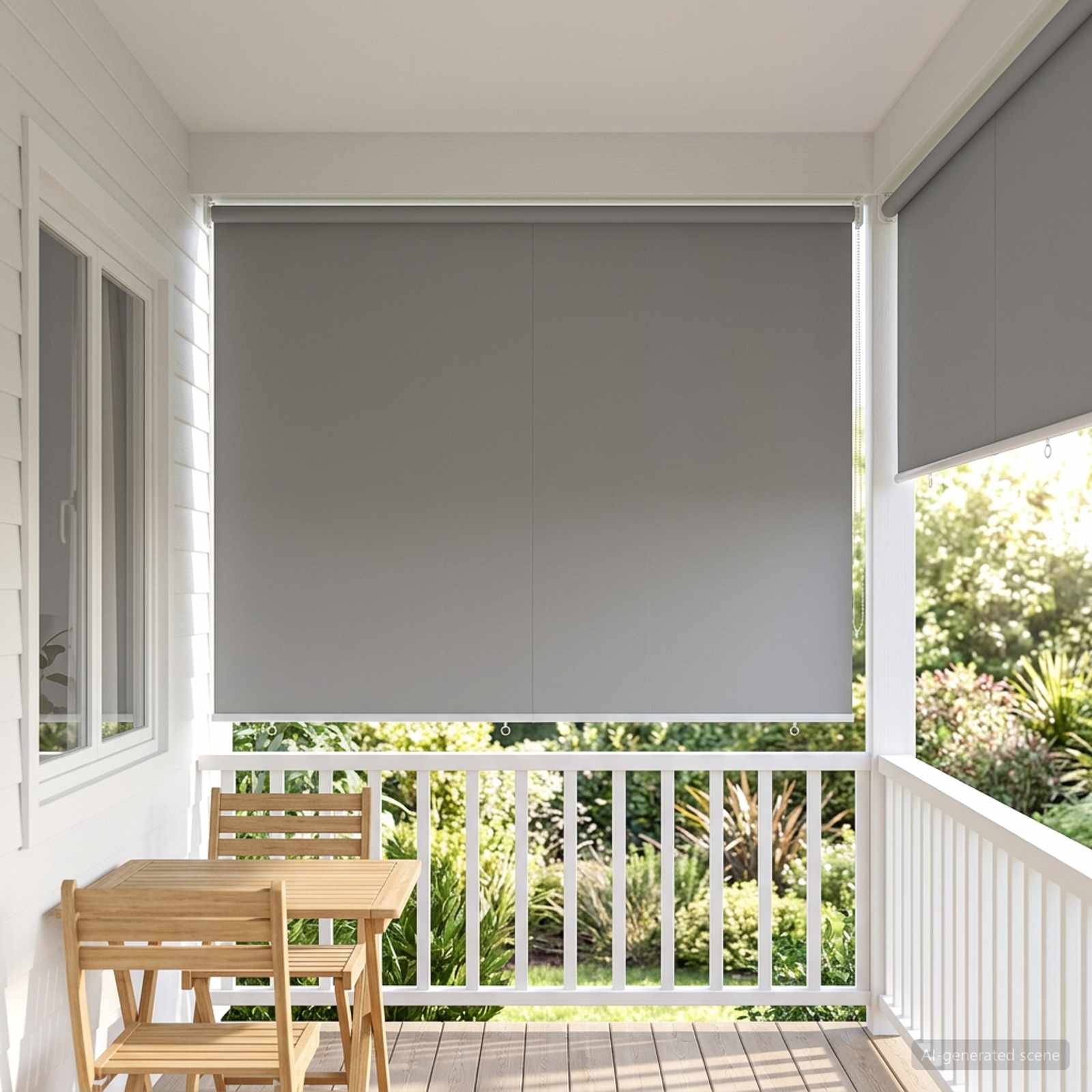 vidaXL Outdoor Roller Blind UV Protection Light Grey Polyester 1