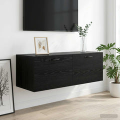 Wall Cabinet Black Oak Engineered Wood, image 4