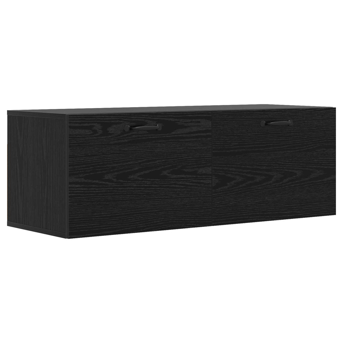 Wall Cabinet Black Oak Engineered Wood, image 2