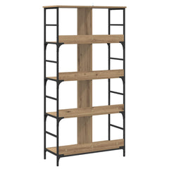 Bookshelf 4-Tier 78.5 x 33 x metal PB Height 153 cm Artisan oak