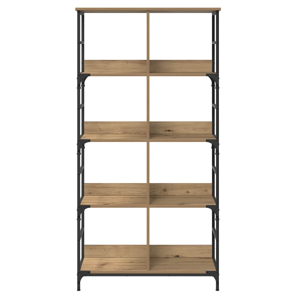 Bookshelf 4-Tier 78.5 x 33 x metal PB Height 153 cm Artisan oak