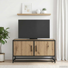 TV Cabinet 80x34,5x40 cm Engineered Wood and Metal Artisan oak