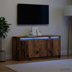 TV Cabinet with LED 100x34x50 cm Engineered Wood Old wood