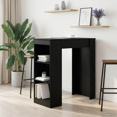 vidaXL Bar Table 95 x 47 x 103.5 cm Engineered Wood Black Oak 1