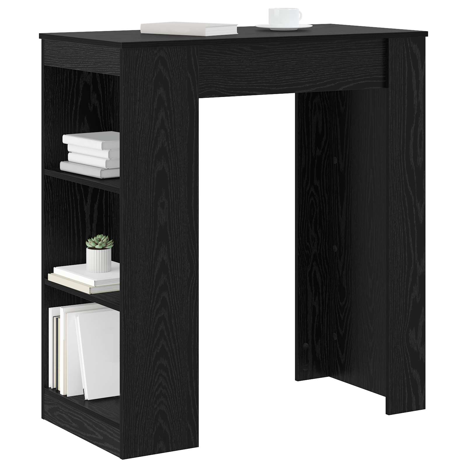 vidaXL Bar Table 95 x 47 x 103.5 cm Engineered Wood Black Oak 3