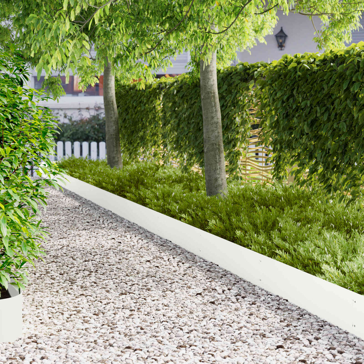 Lawn Edging 103 x Steel 10 in White