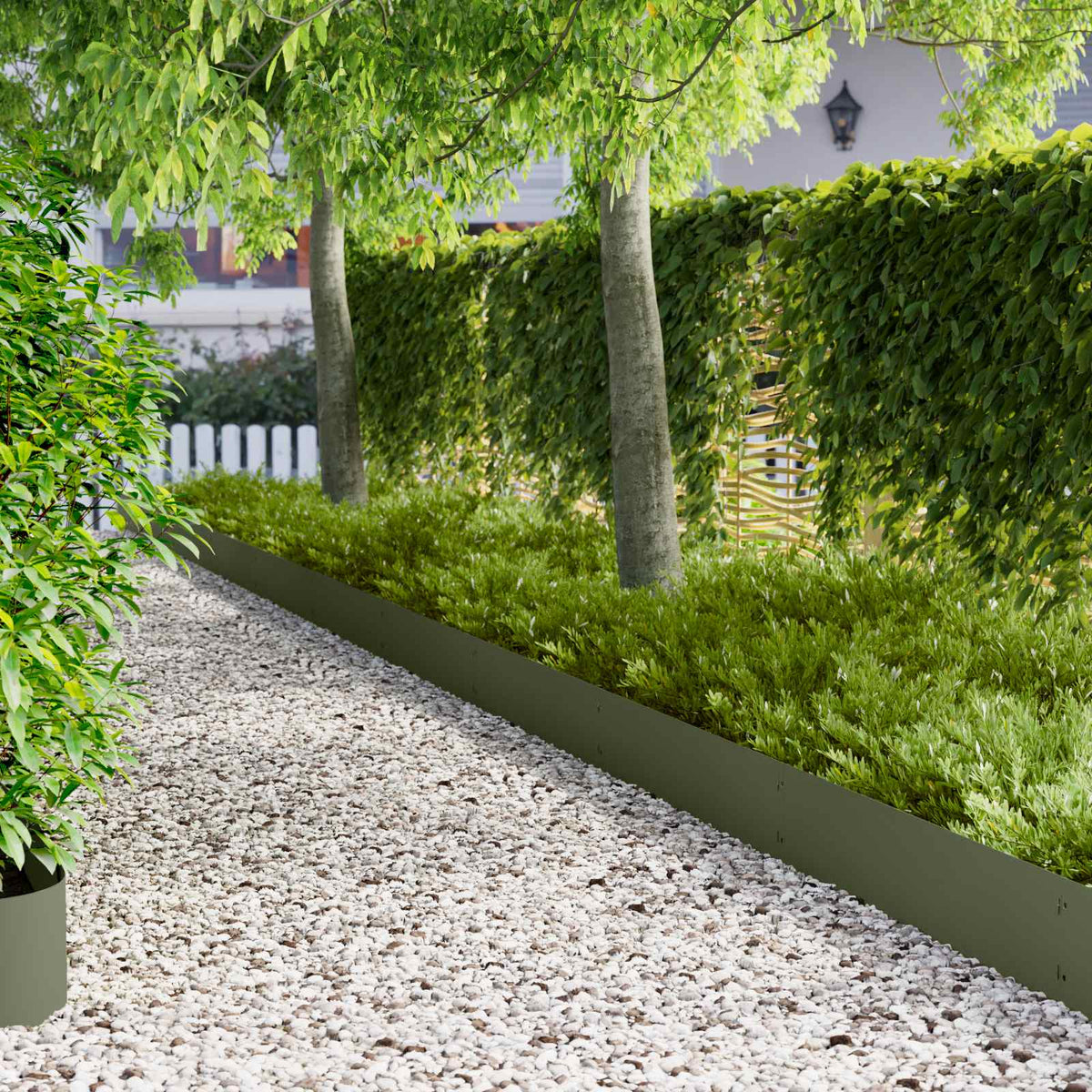 Lawn Edging 103 x Steel 10 in Olive Green