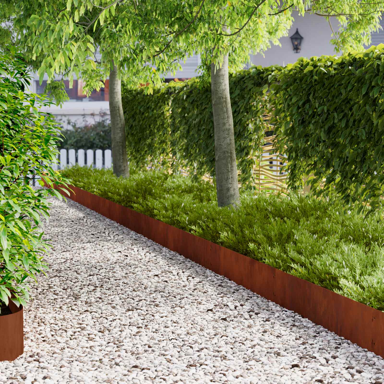 vidaXL Lawn Edging 10 pcs 103 x 25 cm Steel Rusty 1