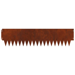 vidaXL Lawn Edging 10 pcs 103 x 25 cm Steel Rusty 6