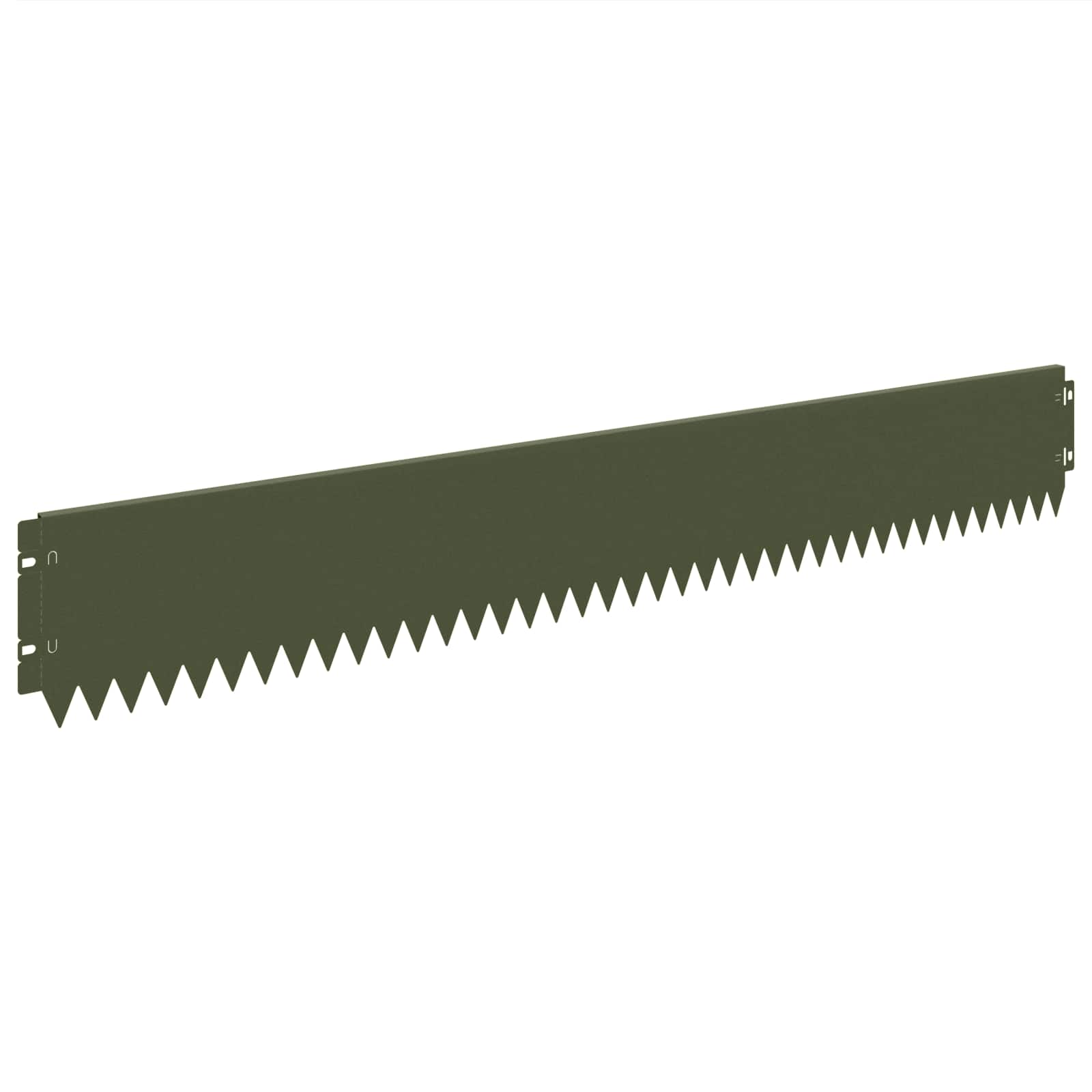vidaXL Lawn Edging 10 pcs 103 x 15 cm Steel Olive Green 2