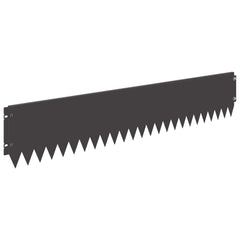 vidaXL Lawn Edging 10 pcs 103 x 20 cm Steel Black 2